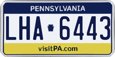 PA license plate LHA6443