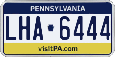 PA license plate LHA6444
