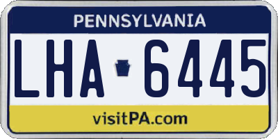 PA license plate LHA6445
