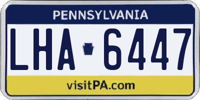 PA license plate LHA6447