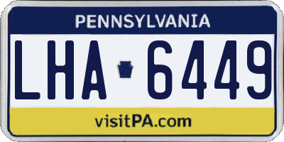PA license plate LHA6449