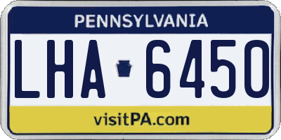 PA license plate LHA6450