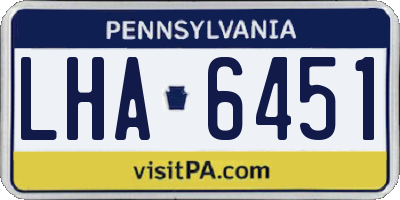 PA license plate LHA6451
