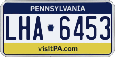 PA license plate LHA6453