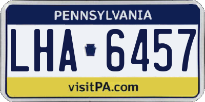 PA license plate LHA6457