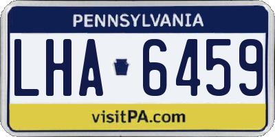 PA license plate LHA6459