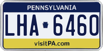PA license plate LHA6460