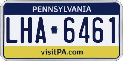 PA license plate LHA6461
