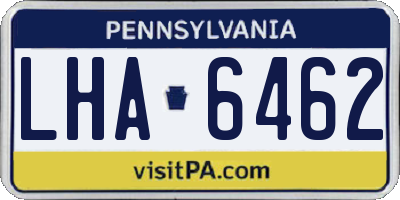 PA license plate LHA6462