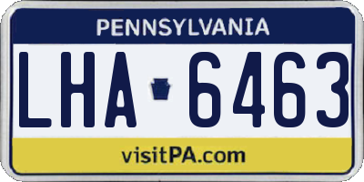 PA license plate LHA6463