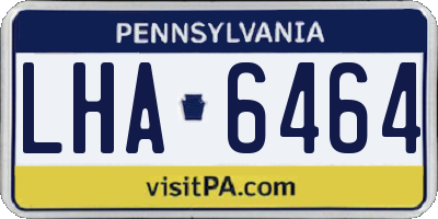 PA license plate LHA6464