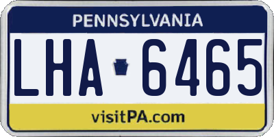 PA license plate LHA6465
