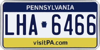 PA license plate LHA6466