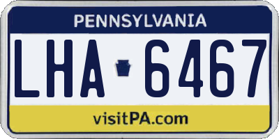 PA license plate LHA6467