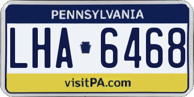 PA license plate LHA6468