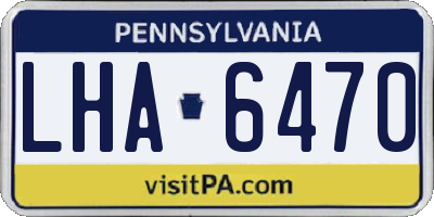 PA license plate LHA6470