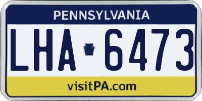 PA license plate LHA6473