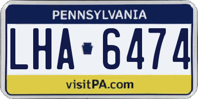 PA license plate LHA6474