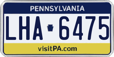 PA license plate LHA6475