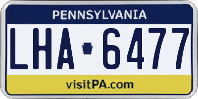 PA license plate LHA6477