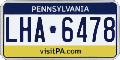 PA license plate LHA6478