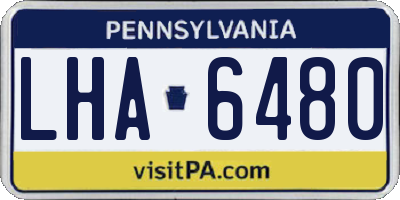 PA license plate LHA6480