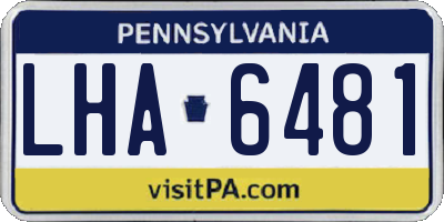 PA license plate LHA6481