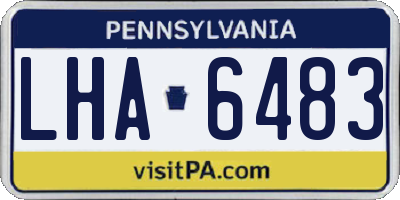 PA license plate LHA6483
