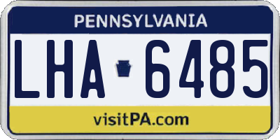 PA license plate LHA6485