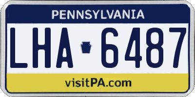 PA license plate LHA6487