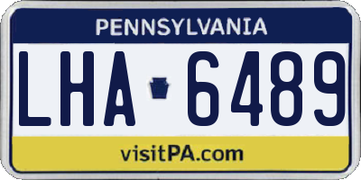 PA license plate LHA6489