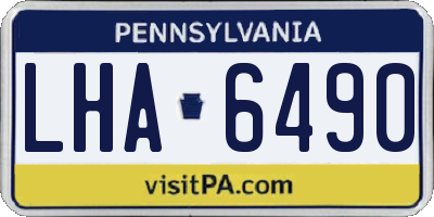 PA license plate LHA6490