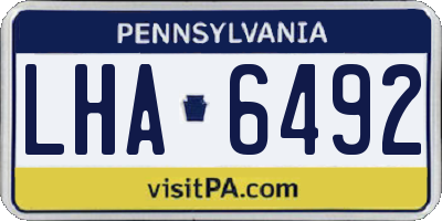 PA license plate LHA6492