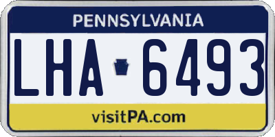 PA license plate LHA6493