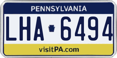 PA license plate LHA6494