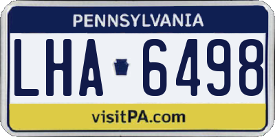 PA license plate LHA6498