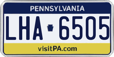 PA license plate LHA6505