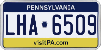 PA license plate LHA6509