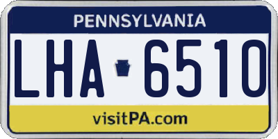 PA license plate LHA6510