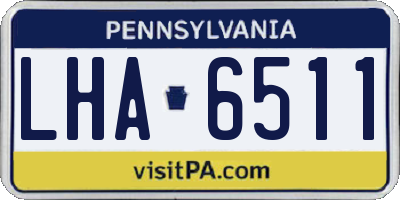 PA license plate LHA6511