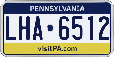 PA license plate LHA6512