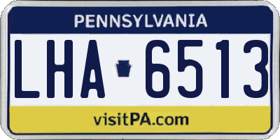 PA license plate LHA6513