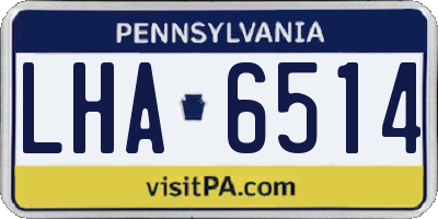PA license plate LHA6514