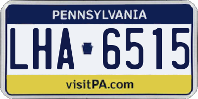 PA license plate LHA6515