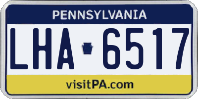 PA license plate LHA6517