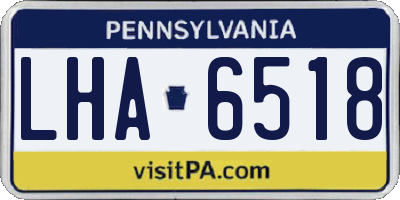PA license plate LHA6518