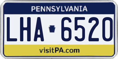 PA license plate LHA6520