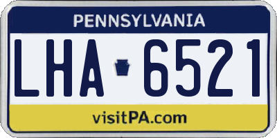PA license plate LHA6521