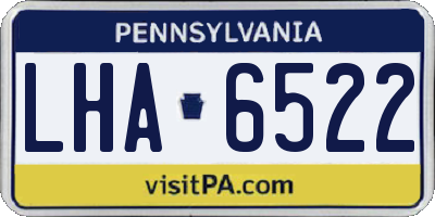 PA license plate LHA6522