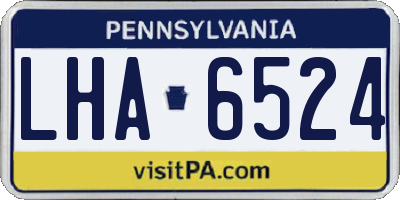 PA license plate LHA6524